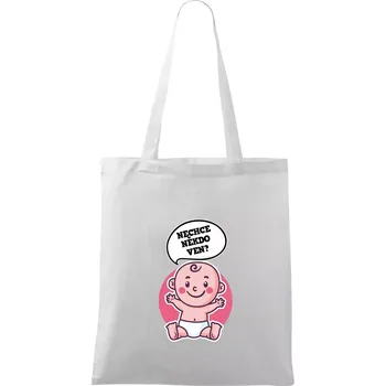 Nechce někdo ven - Triko pro porodní asistentku - Taška bavlněná - 42 x 38 cm ( Bílá )