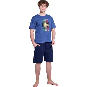 Chlapecké pyžamo Chlapecké pyžamo 500/49 Scooter - CORNETTE džínová 182/L