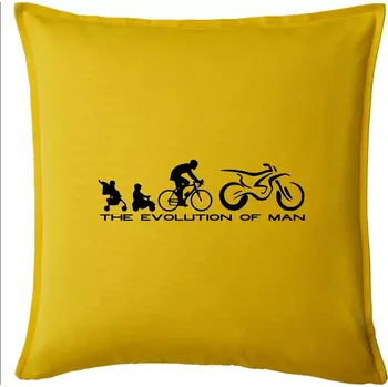 Polštář Evolution of man (Enduro) - Polštář 50x50 - 50x50 - Včetně výplně ( Žlutá )