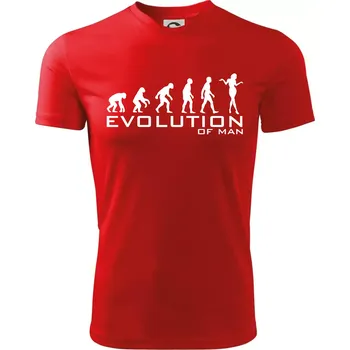 Evoluce muže - Dětské triko sportovní (dresovina) - 146 cm/10 let ( Červená )