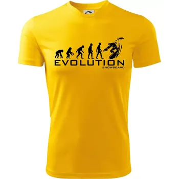 Evoluce snowboardu - Dětské triko sportovní (dresovina) - 158 cm/12 let ( Žlutá )