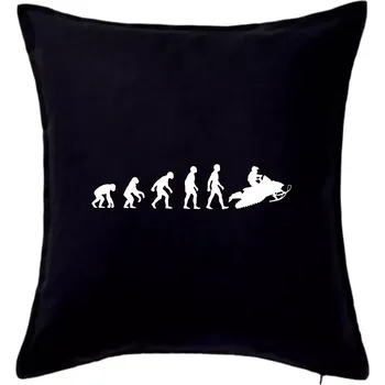 Polštář Evoluce skútr - Polštář 50x50 - 50x50 - Pouze potah ( Černá )