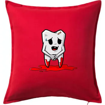 Polštář Vytržený zoubek - Polštář 50x50 - 50x50 - Pouze potah ( Červená )