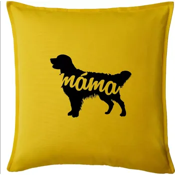 Polštář Zlatý retrívr máma obrys - Polštář 50x50 - 50x50 - Pouze potah ( Žlutá )