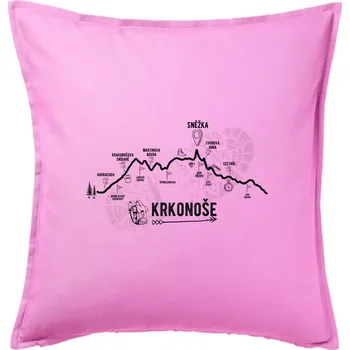 Polštář Profil Krkonoše - Polštář 50x50 - 50x50 - Pouze potah ( Růžová )