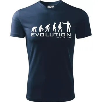 Chlapecké tričko Evoluce civilizace - Dětské triko sportovní (dresovina) - 122 cm/6 let ( Námořní modrá (velmi tmavá - téměř černá) )