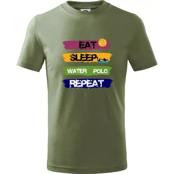 Eat sleep watter polo barevné - Tričko dětské bavlněné - 98 cm / 2 roky ( Khaki )