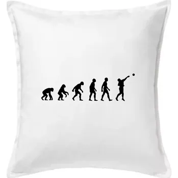 Polštář Evoluce vrh koulí - Polštář 50x50 - 50x50 - Včetně výplně ( Bílá )