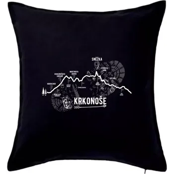 Polštář Profil Krkonoše - Polštář 50x50 - 50x50 - Pouze potah ( Černá )