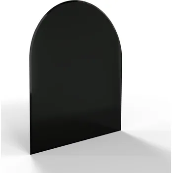 Sklo pod kamna - FLAMINGO Oblouk 1000x1200 mm, černé, fazeta / R500 / 6 mm