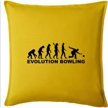 Polštář Evoluce bowling - Polštář 50x50 - 50x50 - Pouze potah ( Žlutá )