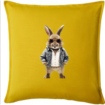 Polštář Králík v bundičce - Polštář 50x50 - 50x50 - Pouze potah ( Žlutá )