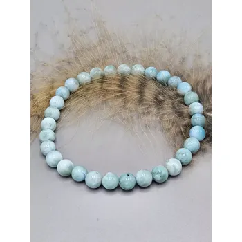 Drahý kámen Náramek Larimar kuličky 6 mm