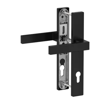 Dveřní kování Hliníková sada se štítem klika/klika, RAL9005 matná