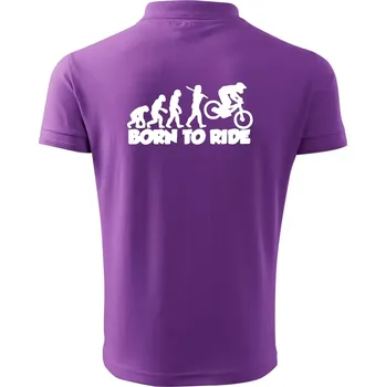 Pánská košile Evoluce Born to ride - Polokošile pánská Pique Polo 203 - 4XL ( Fialová )