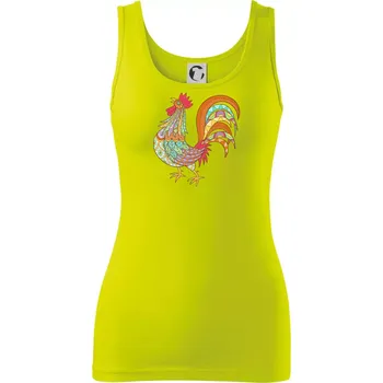 Dámské tričko Kohout duhový - Dámské tílko - L ( Limetková )