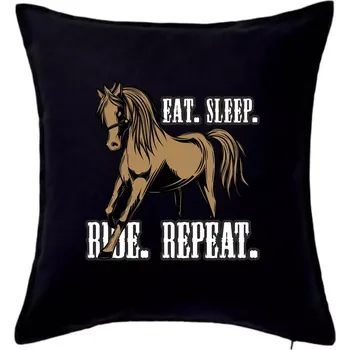 Polštář Eat Sleep Ride Repeat Western - Polštář 50x50 - 50x50 - Pouze potah ( Černá )
