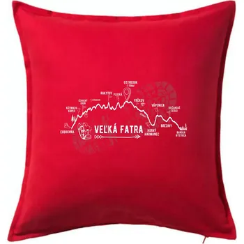 Polštář Profil kopca Veľká Fatra - Polštář 50x50 - 50x50 - Pouze potah ( Červená )