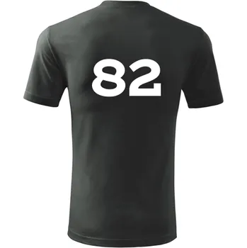 Grafitové tričko s číslem 82 - na fotbal - fotbalové tričko - barva antracit - velikost M