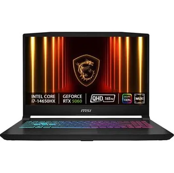 Notebook MSI Katana 15 HX B14WGK-457CZ/i7-14650HX/32GB/1TB SSD/RTX 5070, 8GB/15,6" QHD, 165Hz IPS/Win11 Home/černá 9S7-1587C1-457