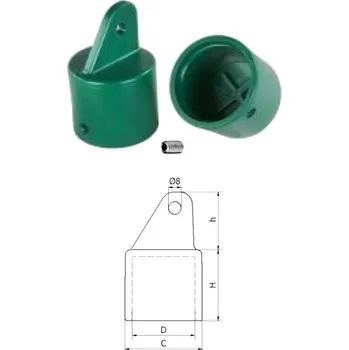 Příslušenství pro plot D-42.4mm,C-54.8mm,H-54.8mm,h-54.8mm,Tvrdený plast PA, Krytka na plotové stĺpiky, okrúhlá Černá