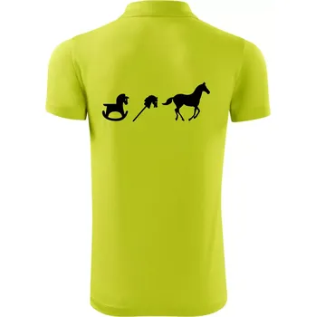 Pánská košile Evoluce koně - Polokošile Victory sportovní (dresovina) - S ( Limetková )