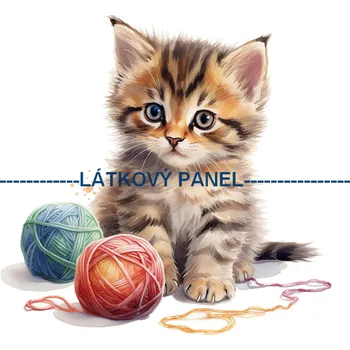Látkový panel - Kočka - KČ-151 Velikost: 20x20cm, Materiál: Úplet