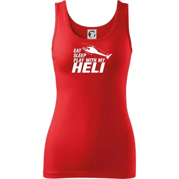 Dámské tričko Eat Sleep Play With My Heli - Dámské tílko - S ( Červená )