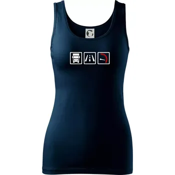 Dámské tričko Kamion trio - Dámské tílko - S ( Námořní modrá (velmi tmavá - téměř černá) )