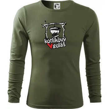 Pánské oblečení Kotlíkový guláš - Triko s dlouhým rukávem FIT-T long sleeve - S ( Khaki )