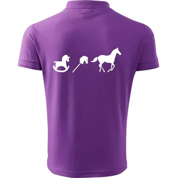 Pánská košile Evoluce koně - Polokošile pánská Pique Polo 203 - 2XL ( Fialová )