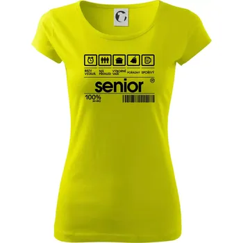 Čárový kód senior - Dámské triko Pure - XS ( Limetková )