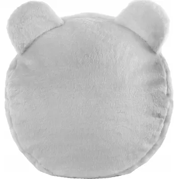 Taburet Podnožka PLUSZOVÁ dekorativní TEDDY taburet PERLOVÁ