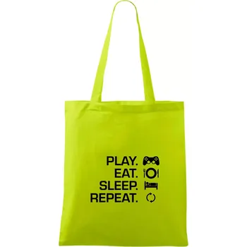 Nákupní taška Play Eat Sleep Repeat game - Taška bavlněná - 42 x 38 cm ( Limetková )