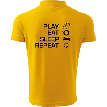 Pánská košile Play Eat Sleep Repeat americký fotbal - Polokošile pánská Pique Polo 203 - 4XL ( Žlutá )