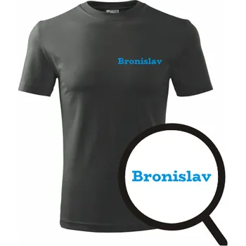 Grafitové tričko Bronislav - tričko se jménem - barva antracit - velikost M
