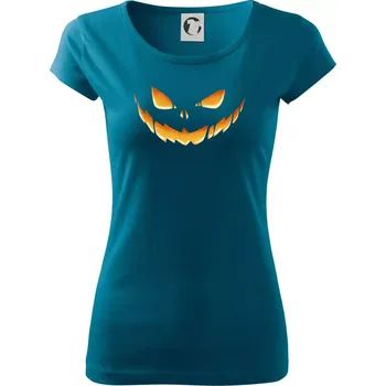 Dámské oblečení Svítící dýně - Dámské triko Pure - S ( Petrolejová )