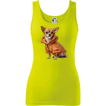 Dámské tričko Čivava v bundě - Dámské tílko - L ( Limetková )