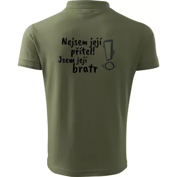 Pánská košile Nejsem její přítel, jsem její bratr - Polokošile pánská Pique Polo 203 - 5XL ( Khaki )