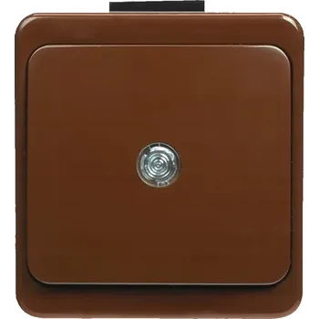 vypínač Venkovní schodišťový vypínač nástěnný hnědý s podsvícením SMART ABEX
