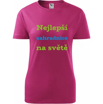 Purpurové dámské tričko nejlepší zahradnice - dárek pro zahradnici - barva purpurová - velikost L