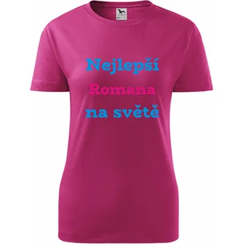 Purpurové dámské tričko nejlepší Romana na světě - tričko se jménem - barva purpurová - velikost XS