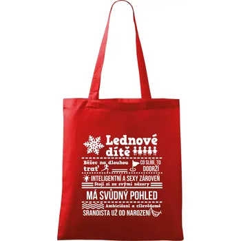 Narozeniny leden - Taška bavlněná - 42 x 38 cm ( Červená )