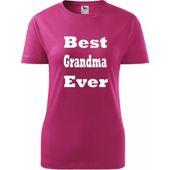 Purpurové dámské tričko Best Grandma Ever - barva purpurová - velikost M