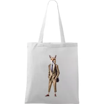Vlk elegán - Taška bavlněná - 42 x 38 cm ( Bílá )