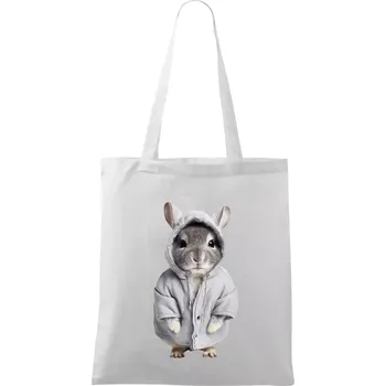 Křeček v mikině - Taška bavlněná - 42 x 38 cm ( Bílá )