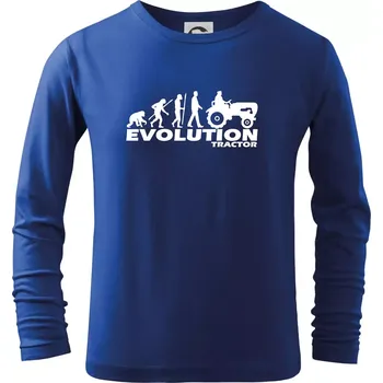 Chlapecké tričko Evoluce traktor - Triko dětské Long Sleeve - 146 cm/10 let ( Královská modrá )