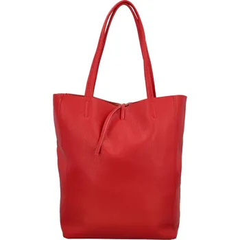 Dámská kožená kabelka přes rameno červená - Delami Vera Pelle Oriane červená