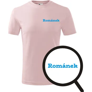 Růžové dětské tričko Románek - dětské tričko se jménem - barva růžová - velikost 4roky