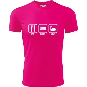 Eat sleep golf - Dětské triko sportovní (dresovina) - 146 cm/10 let ( Neon Pink )